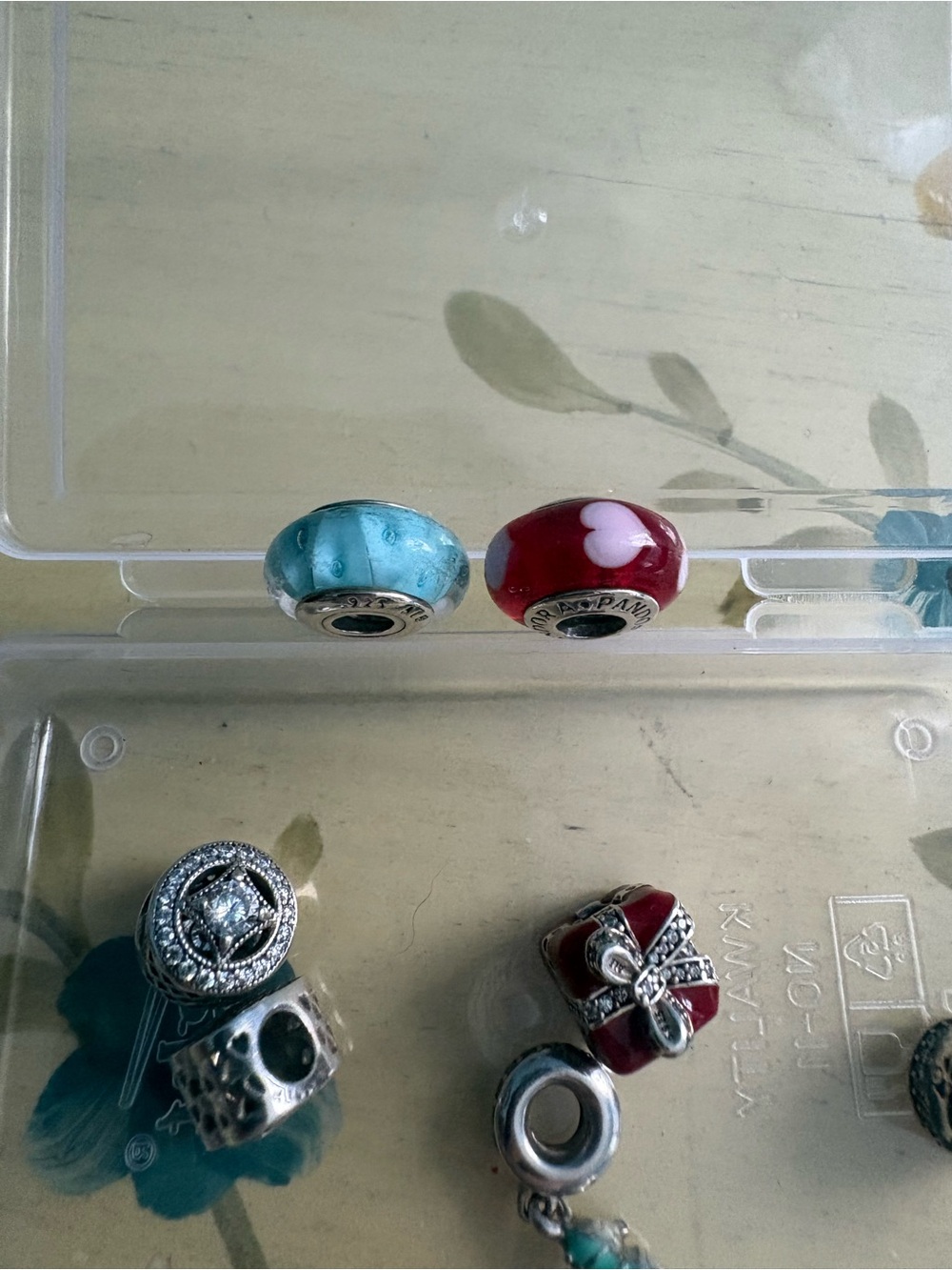 Pandora Sterling Silver & Red Enamel Charm Bead Set - Picture 6 of 6
